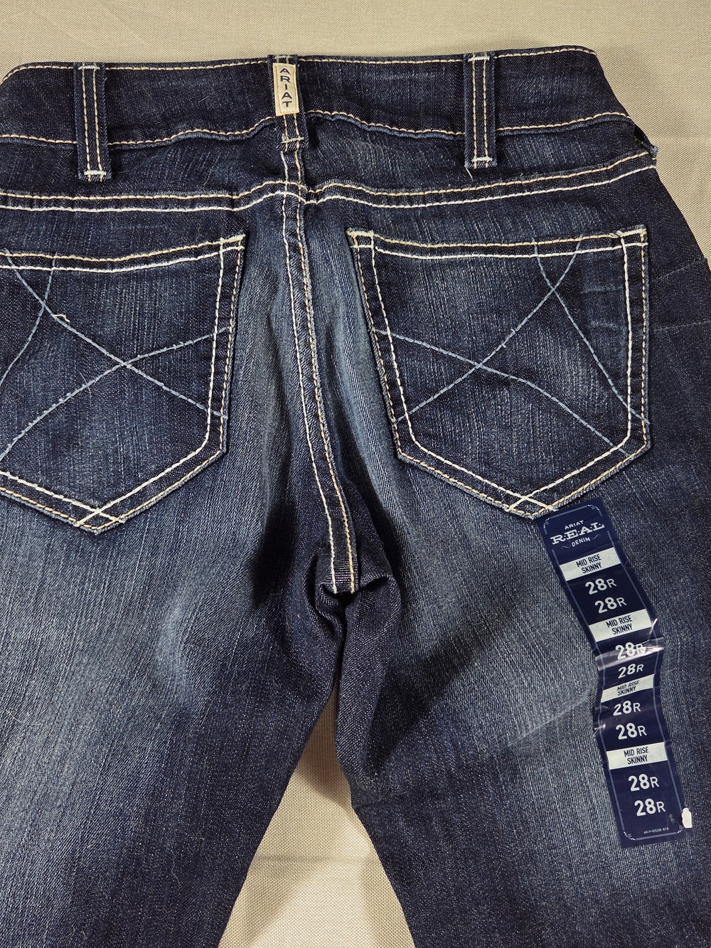 Ariat REAL Denim Mid Rise Skinny Jeans 28R Dark Wash Stretch Western